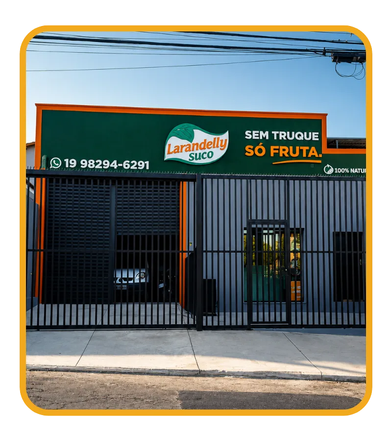 Fachada da fábrica e distribuidora Larandelly em Limeira
